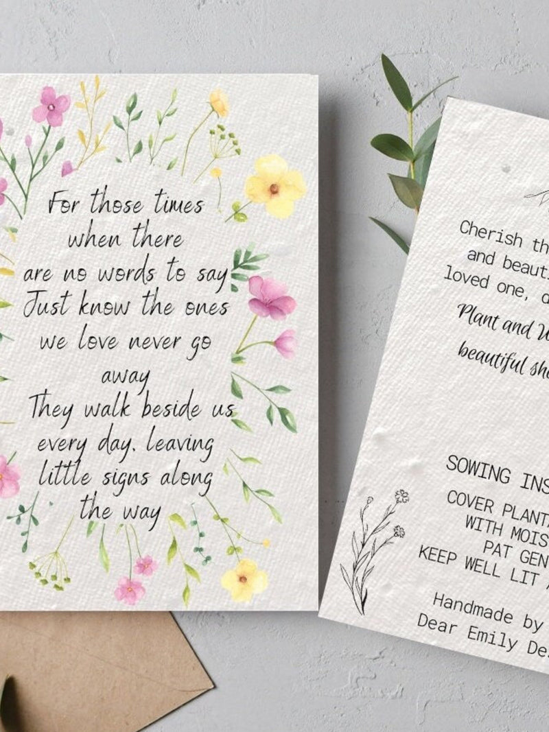 Sympathy Card and Memory Gift, Plant Sympathy Card, Plantable Card Sympathy, Sympathy Anniversary Card, Sympathy Card Loss of Mother Father sympathy flower