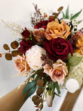 Burgundy Burnt Orange Sage Green Pampas Wedding Bouquet, Burgundy Wedding Bouquet, Pampas Bouquet,Boho Rustic Wedding,Rustic Wedding Bouquet Bouquet