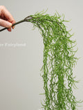 34" Faux Spanish Moss Airplants Wall Hanging Plant - Artificial Plant - Green faux plants