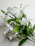 Realtouch Easter Lily Bush, 20" Easter Lily Bush, Faux Lilies, Artificial Bridal Bouquet, Plant, Silk Flowers, Spring Floral Arrangement silk flower