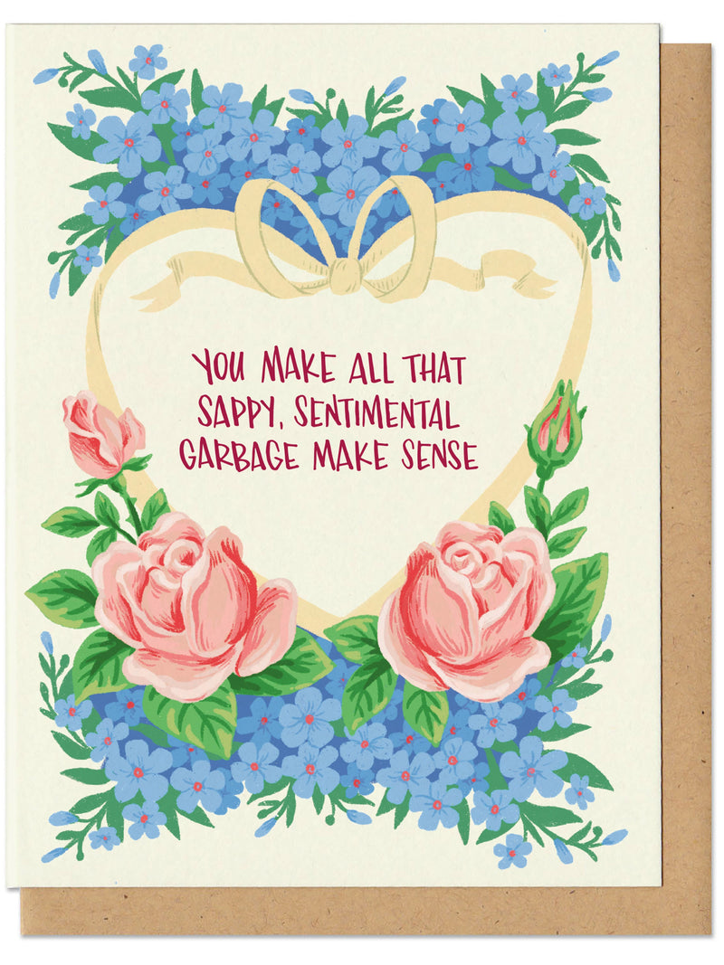 Sentimental Garbage Greeting Card Love Romance Flower