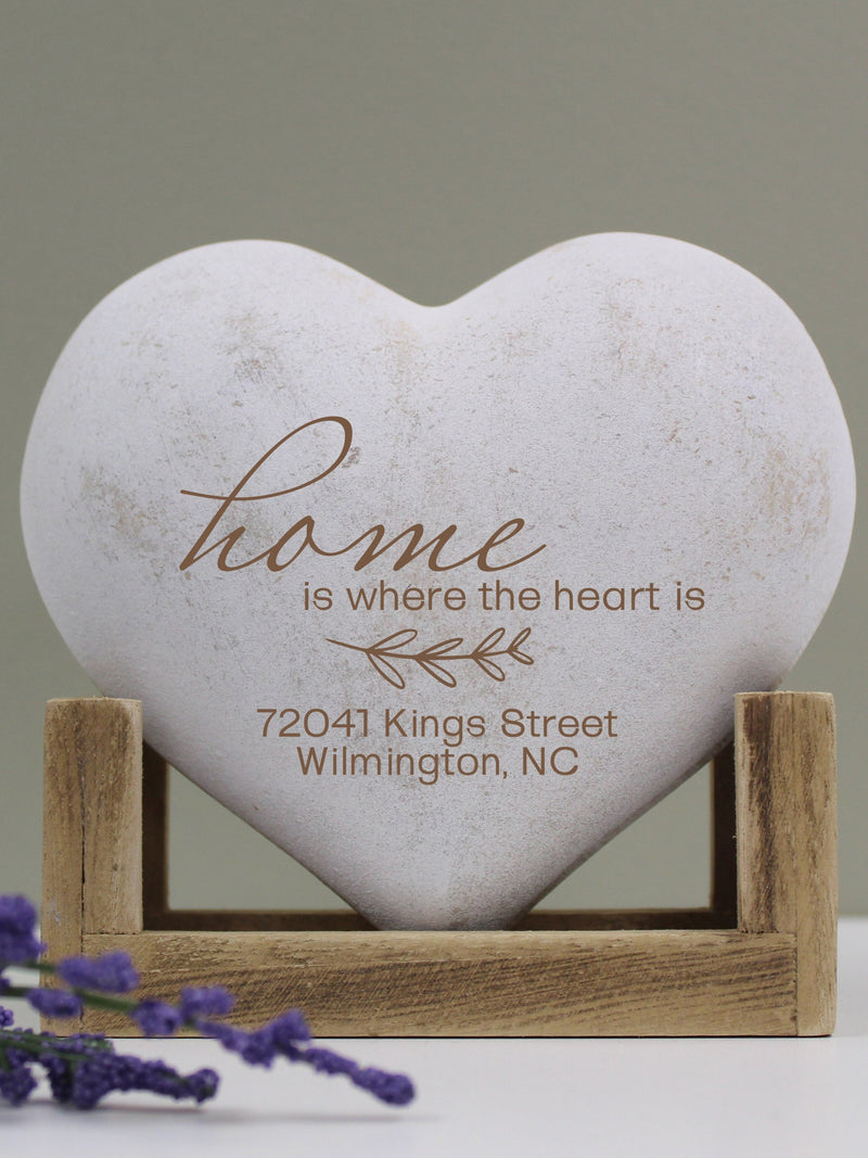 Housewarming Gift | Home is Where the Heart Is | New Home Keepsake | Personalized Home Decor | Home Address Gift | Closing GIft Real Estate house warming flower