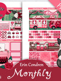 Printable Planner Stickers, Erin Condren, Rustic Romance, Cricut, Monthly Kit, Free Silhouette Cut Files, Truck, Floral, Flowers, Puppy, EC Love Romance Flower