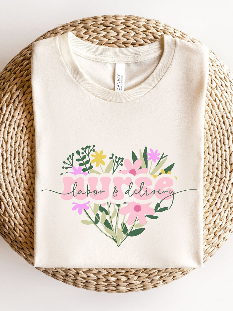 Floral L&D Nurse Shirt, Labor and Delivery Nurse Shirt, Easter Labor and Delivery Nurse Shirt, Spring Flower Bouquet OB Nurse Shirt FLOWER DELIVERY