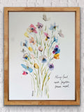 Always Loved Never Forgotten Always Missed White Butterflies and Florals Art Print, Floral and Butterfly Loss Print, Watercolour In Memory sympathy flower