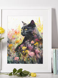 bedroom wall art, house warming gift, cat, pet, flowers, baby girls bedroom, house warming flower