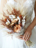 520 Rust Orange,Wedding bouquet,Bohemian wedding,Bridal bouquet,Dried flower bouquet,Pampas Grass bouquet,Natural flower,Wedding decoration Bouquet