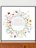 Floral Ketubah | Modern Wedding Certificate, Interfaith LGBTQ+ (Printable Download) wedding flower