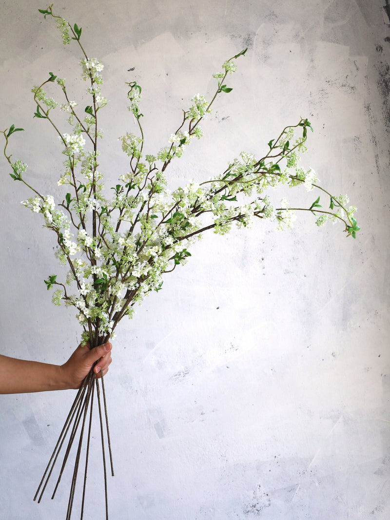 39" Cream Artificial Blossom Branch With Buds, Faux Spring Plant Stem,| Centerpieces | Floral | Wedding/Home Decoration | Gifts faux plants
