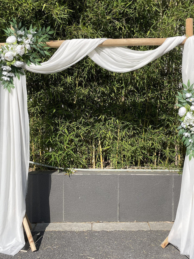 Wedding Arch Flowers, 2Pcs White Peony Floral Swags, Artificial Eucalyptus Leaves Flower For Sheer Drapes, Chair,Arbor, Wedding Ceremony FLOWER DELIVERY