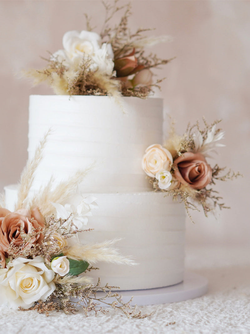 Pampas Grass Wedding Cake Topper Set, Floral Cake Decoration, Cake Topper Flowers, Pampass Cake Flowers, Rustic Wedding, Boho Wedding wedding flower
