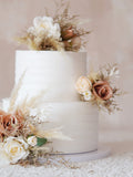 Pampas Grass Wedding Cake Topper Set, Floral Cake Decoration, Cake Topper Flowers, Pampass Cake Flowers, Rustic Wedding, Boho Wedding wedding flower