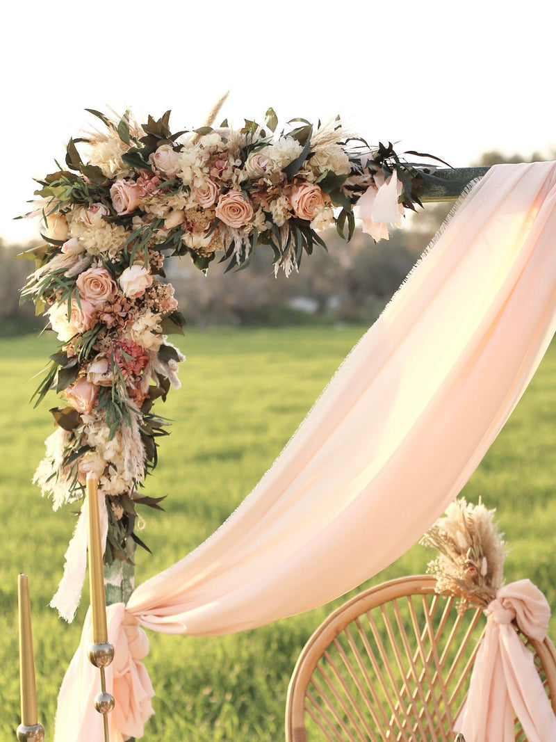 Salmon Wedding Arch Flowers Boho Floral Backdrop wedding flower