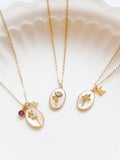 Birth Flower Necklace, Gold Filled Birth Month Flower Necklace, Bridesmaid Gift, Personalized Birth Flower, Birthday Gift birthday flower
