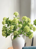3 Heads Faux Snowball Viburnum Stem / Artificial Flower / Hydrangea / Wedding / Home Decoration / DIY Floral / Gifts / Light Green faux plants