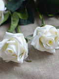 17" Ivory Real Touch Faux Half-open Roses, DIY Florals Supply | Wedding/Home/Kitchen Decoration | Gifts, DIY Bouquets/Centerpiece wedding flower