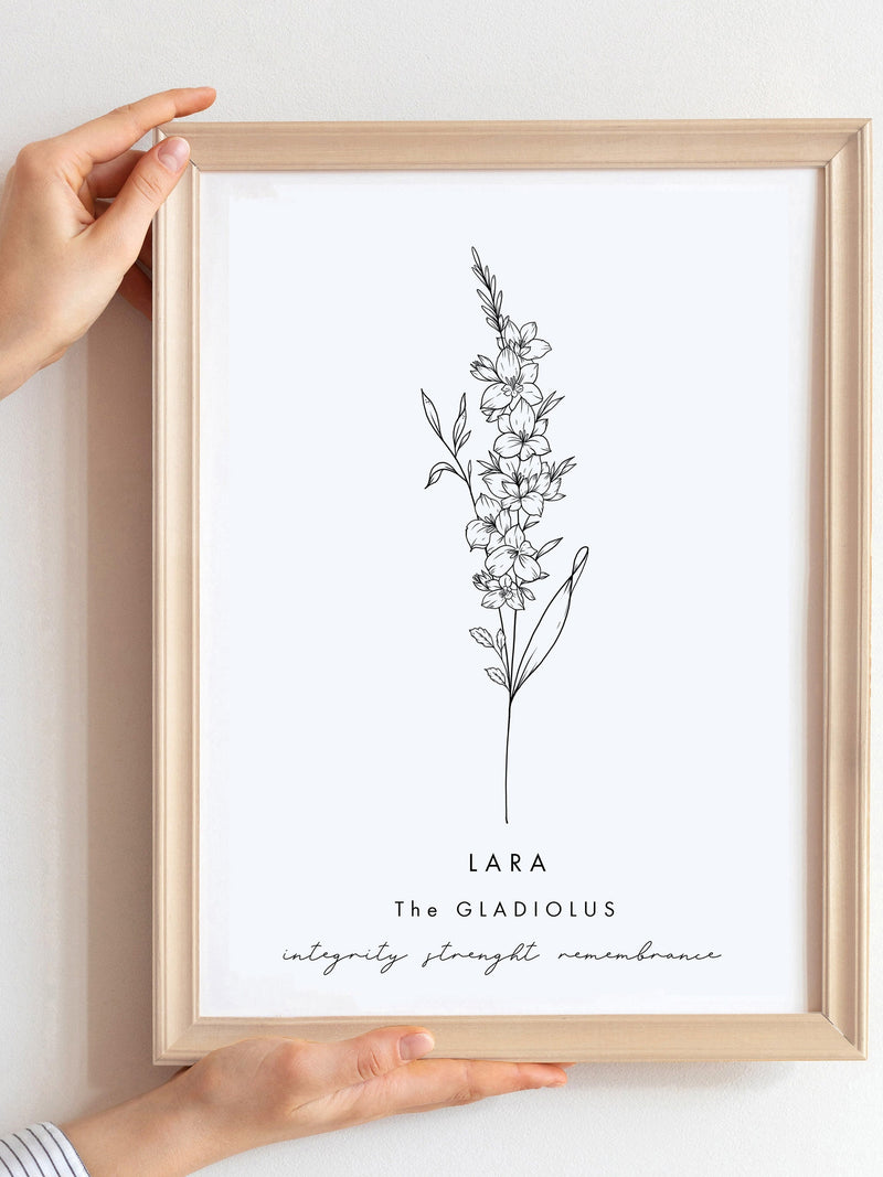 Personalised Birth Flower Art/Birth Flowers/Birthday Gift/Home Decor Wall Art/Star Sign/Flower Meaning/Mothers Day Gift/Family Gift birthday flower