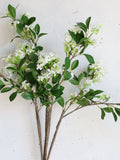 28" Cream Artificial Lilac Blossom Branch With Leaves, Faux Spring Plant Stem,| Centerpieces | Floral | Wedding/Home Decoration | Gifts faux plants