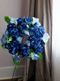 Blue Rose & Lily Headstone Wreath: Gravesite Memorial Flowers sympathy flower