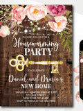 Rustic Housewarming Party Invitation Template: Floral Key (Digital Download) house warming flower