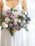 Lavender Silk Flower Bouquet: Wedding Bridal Roses silk flower