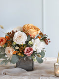 Silk Flower Centerpiece: Mustard, Yellow & Orange Wedding Decor silk flower