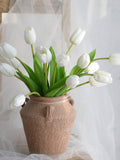 White Real Touch Tulip Flowers - 18.8", Faux Artifificial Flowers, Spring Blooms, Wedding/Home Decoration, DIY Floral/Bouquet/Centerpieces faux plants