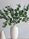 34" Artificial Silver Dollar Eucalyptus Branch, Artificial Plant, Spring Summer Greenery, Wedding/Home Decoration, DIY Florals faux plants