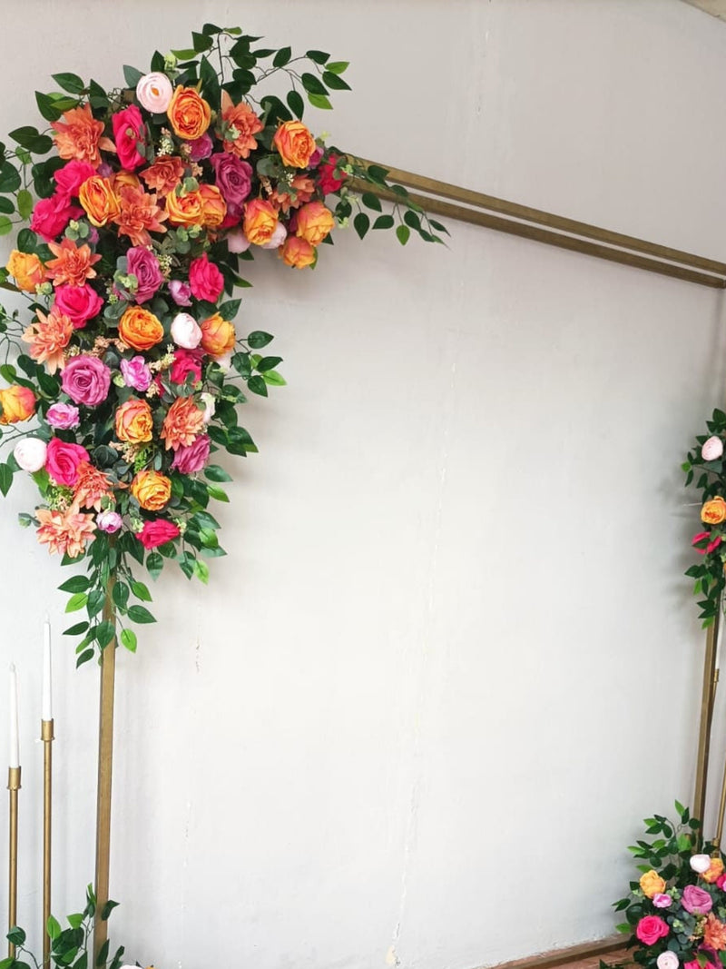 Orange & Pink Wedding Arch Flower Decor: Special Design wedding flower