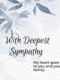 Blue Floral Printable Sympathy Card, Digital Card, Instant Downloadable sympathy flower