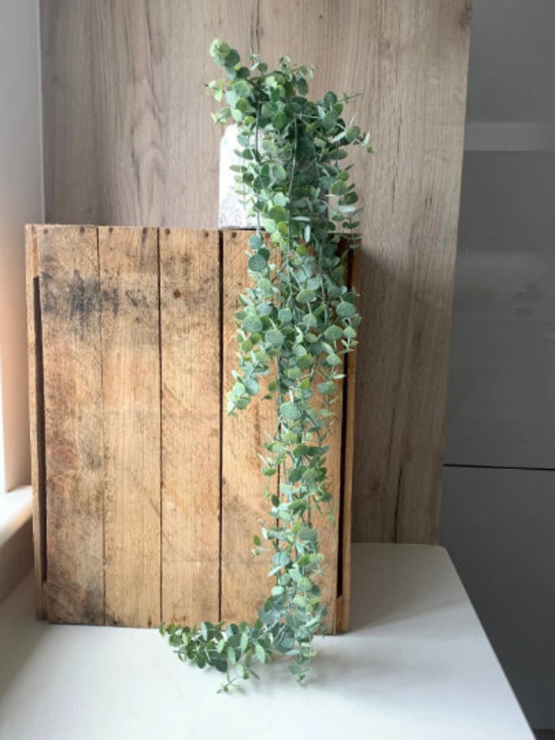 Artificial Trailing Gunni Eucalyptus - 95cm - Natural Green - With Or Without Pot faux plants
