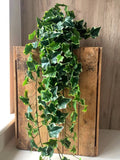 Artificial Variegated Trailing Ivy - 70cm - With Or Without Pot faux plants