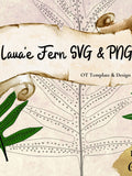 Lauae Monarch Fern SVG & PNG files, Hawaiian Nature Clipart Bundle, Digital Instant Download flower spore