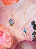 Delicate Forget Me Not Flower Necklace | Real Flower Necklace | Sentimental Gift for Mom | Thoughtful Memorial Gift | Flower Jewelry sympathy flower