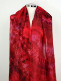 Red silk scarf Lipstick Lightweight silk scarf red Silk scarf women Hand dyed silk scarf handmade Birthday gift sister Anniversary gift wife silk flower