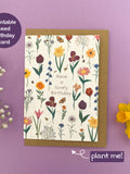 Plantable have a lovely birthday card, Floral happy birthday card, Wildflower seed card, Eco friendly biodegradable card, Botanical flowers birthday flower