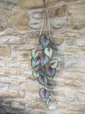 Artificial Begonia Hanging Spray - 110cm - Pink & Grey faux plants