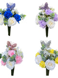 Grave spike with artificial flowers for cemetery Memorial Pots with artificial flowers remembrance flowers sympathy flower
