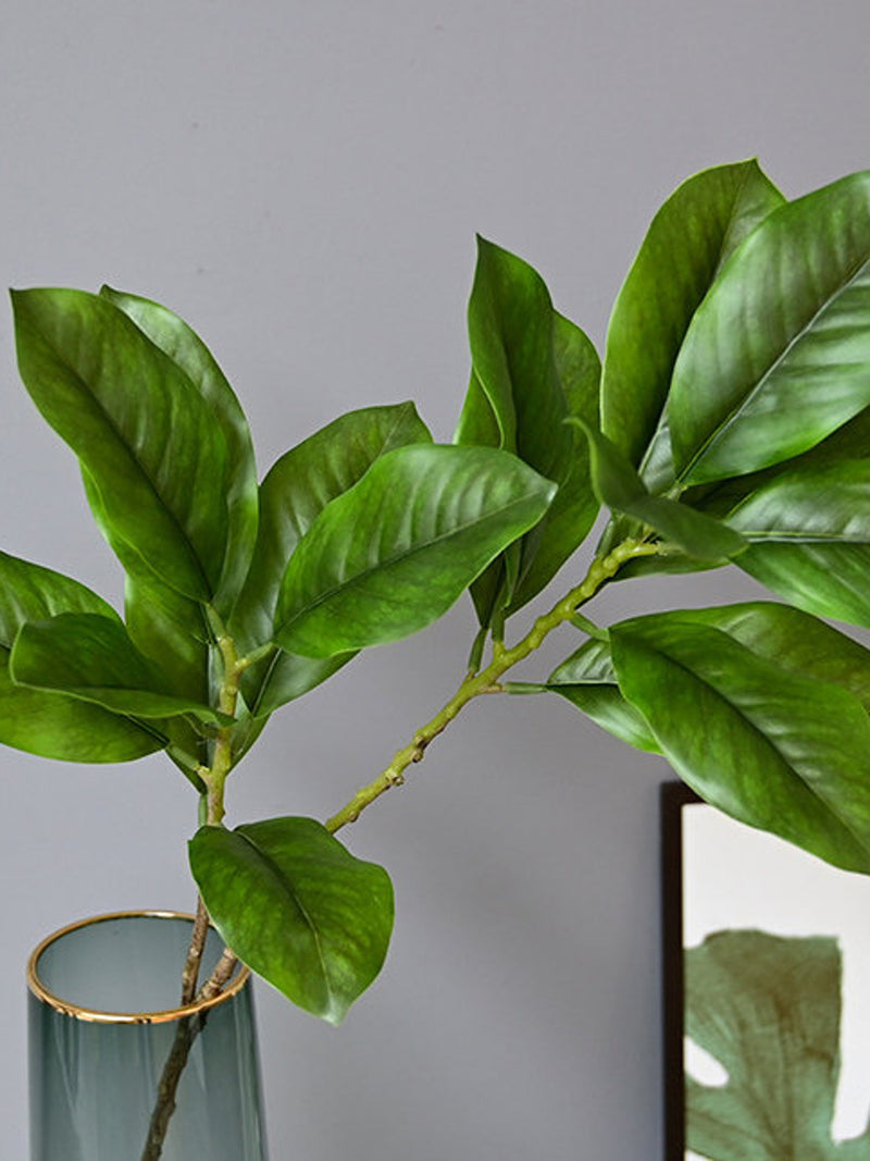 Real Touch Magnolia Foliage Branch, Fake Twigs with Leaves, Artificial Plant Craft, Living Room Floral Decor, Wedding Greenery Arrangement faux plants