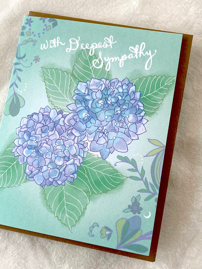 Hydrangea Sympathy card flower sympathy for grief grandmother loss deepest sympathy card elegant floral condolence card comforting aunt loss sympathy flower