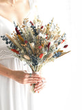 Boho Dried Flower Wedding Bouquet: Rustic Eucalyptus, Bunny Tails Bouquet