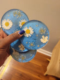 Round Epoxy Resin coasters | FLORAL customizable coasters, drinkware, birthday gift, house warming, house decor, table decor house warming flower