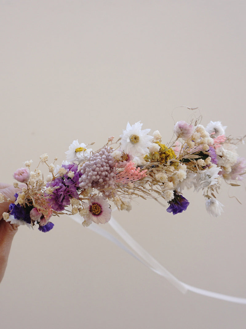 Pink Daisies and wildflowers dried flower crown / bridal crown / wedding flower crown FLOWER DELIVERY