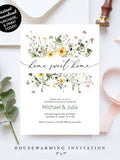Housewarming Party Invitation, Floral Home Sweet Home House Warming Invitation, Editable Printable Digital Housewarming Invite Template< house warming flower