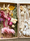 DIY dried flower kit in colorful and varied shades, DIY dried flower bouquet, dried flower wreath with pampas grass, lagurus, and phalaris. FLOWER DELIVERY