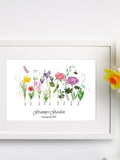 Grandmas Garden Birth Flower Bouquet Birth Flower Print Gift for Gardener Mother's Day Keepsake 60th Birthday Gift for Mom Forever Flowers birthday flower