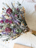 Dried Flower Bouquet: Lavender, Eucalyptus & Rose, Boho Wedding wedding flower