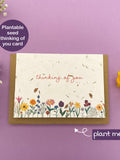 Plantable thinking of you card, floral card, Wildflower seed card, Sympathy card, Eco friendly biodegradable card, Botanical flowers sympathy flower