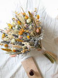 Yellow Dried Flower Bouquet, Boho Wedding Bouquet Bouquet