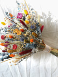 Colorful Boho Bouquet l Orange(Yellow) & Blue Bouquet l Dried Flowers Bouquet l Bridal Bouquet Bouquet